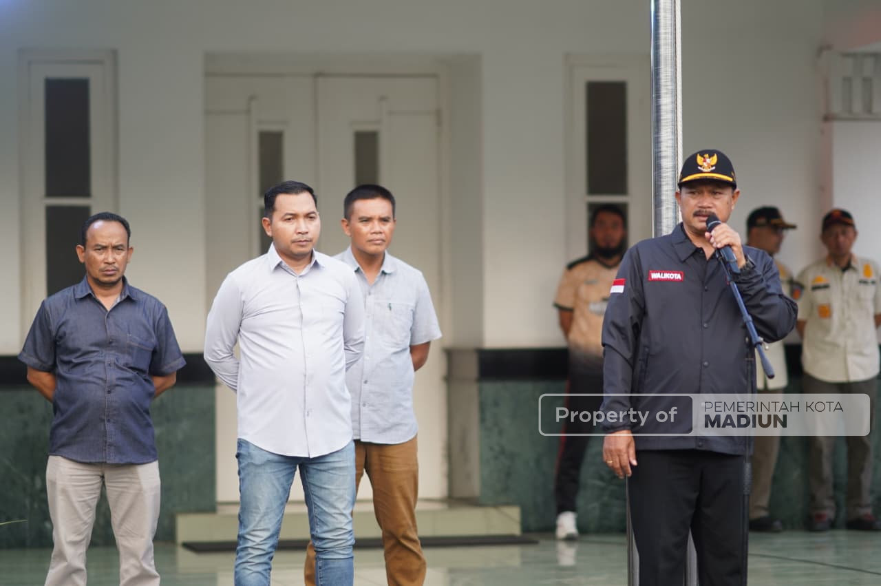 Gelar Apel Pengamanan, Wali Kota Madiun Imbau Personel Jaga Kondusivitas